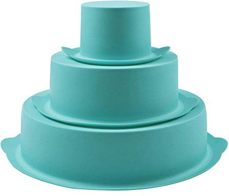 webake Set di 3 Stampo Torta Rotondo Tortiera Stampi in Silicone per Dolci 8.6 5.9 3 Antiaderenti Vassoio di Bakeware Stampi di Cottura per la Festa di Compleanno Anniversario di Matrimonio