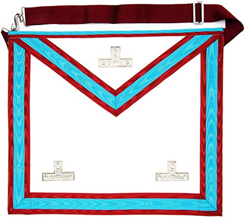 THE MASONIC COLLECTION - Mark Degree Worshipful Master Apron - Lambskin Leather - With Adjustable Belt - Freemason Gift for Men
