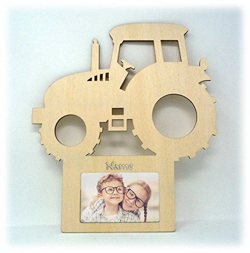 Traktor Auto Wand Tür-Schild Bilderrahmen Geschenke für das Kinder-Zimmer Erwachsene mit Namen - Zum selbst bemalen geeignet