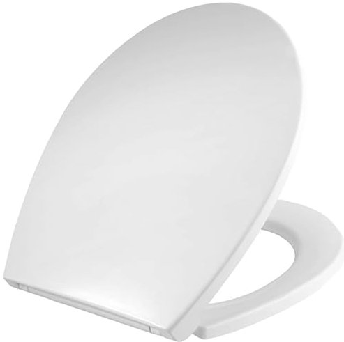 Mass Dynamic White Soft Close Toilet Seat, Quick Release for Easy Cleaning, Top Fixing with Adjustable Hinges, Standard Oval Shape (Oval Star)