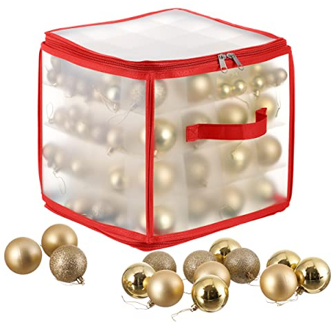 THE TWIDDLERS - Scatola Porta Palle di Natale(per 64 Palline) - Affidabile e Robusto - Contenitore per Ornamenti Addobbi