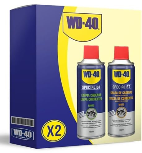 WD-40 Specialist Motorbike - Lote para cuidado y mantenimiento de cadena moto con Spray Limpiacadenas 400Ml + Lubricante de Cadenas