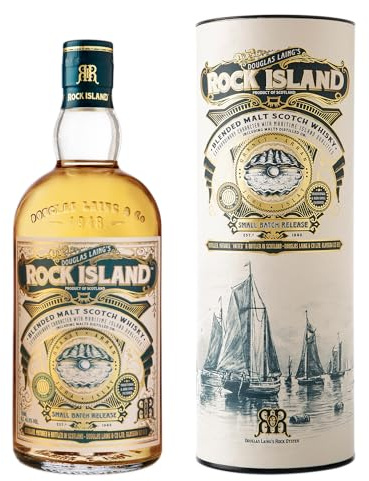 ROCK ISLAND - Blended Whisky Écossais - 46,8 % Alcool - Origine : Highlands - Bouteille 70 cl + Tube