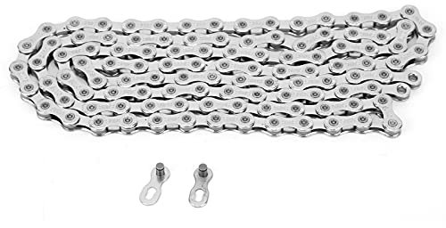 VGEBY Fahrradkette 10 Fach,110 Glieder Wiederverwendbare Fahrrad Kette aus Stahl mit Schnellverschluss Link