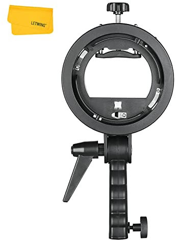 LETWING S-Type Bracket Elinchrom Mount Flash Handheld Grip Holder for Flash Speedlite Umbrella Beauty Dish