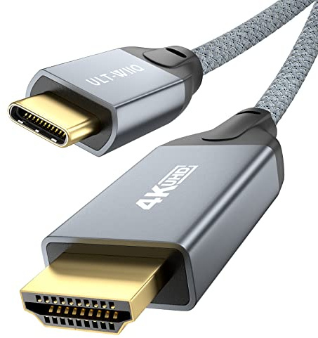 USB C auf HDMI Kabel 4K60Hz 2K144Hz 3m, Thunderbolt 4/3 auf HDMI 2.0 HDR HDCP 2.2 Kabel für iPhone 16/15 Pro Max, MacBook, iPad, S24 S23 S22 S20, Tab S9 S8 S7, Intel, AMD, Steam Deck, ROG ALLY X