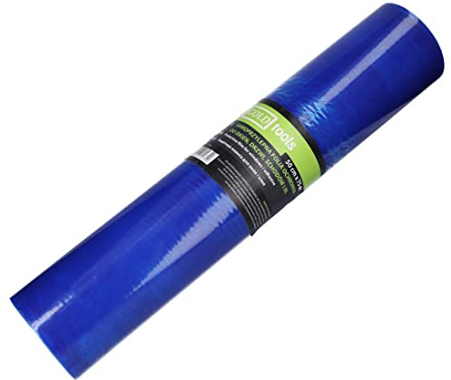 ToolSpace Glasschutzfolie - 50 cm x 75 m - 45 µm - Fensterschutzfolie Selbstklebend Blau - Oberflächenschutzfolie Selbsthaftend - Abdeckfolie, PE-Folie UV beständig - Malerschutzfolie - Blaufolie