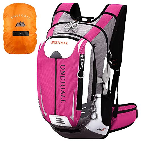 LOCAL LION Fahrradrucksack 25L,Wanderrucksack mit Regenschutz,Reiserucksack,Sportrucksack,Tagesrucksack mit Helmschutz für Damen Herren,professionell für outdoorsports
