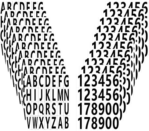 WUDQIJI Briefkasten Nummern Aufkleber 10 Blätter Zahlen Aufkleber Nummern Buchstaben Sticker Briefkasten Zahlen Buchstaben Vinyl Klebebuchstaben Hausnummer(5 x 2,5 cm)