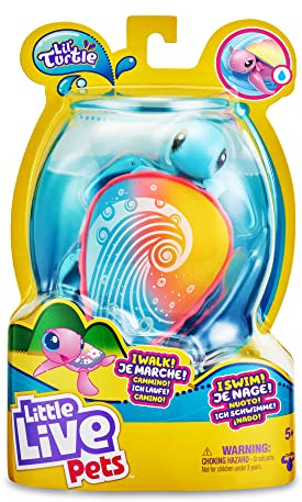 Little Live Pets Lil' Turtle Interaktive Schildkröte schwimmt und geht, einzigartiges Design und realistischer Stil, von der Erde bis zum Meer, 8 cm breit, 12 cm lang.