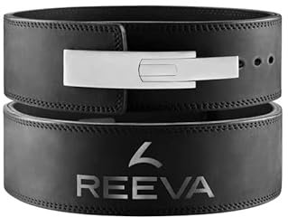 Reeva Nubik Leder Lifting Belt – Gewichthebergürtel aus Leder Größe M, Schwarz, stabil & komfortabel für Fitness & Krafttraining