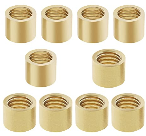YINETTECH Snooker-Queue-Hülsen mit Gewinde, zum Aufkleben, Messing-Queue-Spitzen, Billard-Reparaturwerkzeug, Ersatzzubehör (9 mm und 10 mm, 5 Stück je Größe), 10 Stück