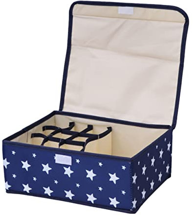 YARNOW 13gitter Wasserdichte Aufbewahrungsbox Für Unterwäsche Aus Fächer Waschbar Faltbar Kleiderschrank-organizer Platzsparend Sterne