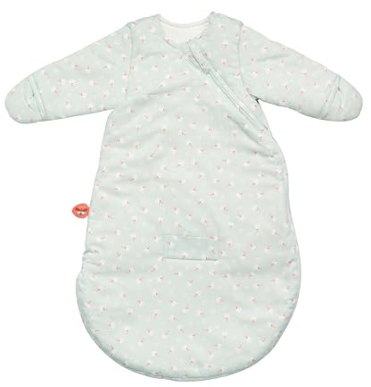 Nattou Babyschlafsack für Herbst und Winter, Aus Baumwolle, TOG 2, Ca. 60 cm, 0-3 Monate, Mila, Zoë und Lana, Hellgrün