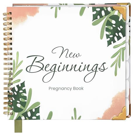 Schwangerschaftstagebuch mit Goldrand, Spirale Schwangerschaftstagebücher für Mütter zum ersten Mal (125 Seiten), Ultimate Tracker Schwangerschaftsplaner, Mein Schwangerschaftsjournal zum ersten Mal,