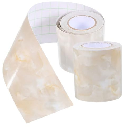 Homoyoyo Adesivo Battiscopa in Pvc Flessibile Effetto Marmo Autoadesivo Per Pareti e Mobili, Modanatura Decorativa Angolare, 2 Pezzi 5 m x 5 Cm, Per Decorazioni Interne Rapido Montaggio