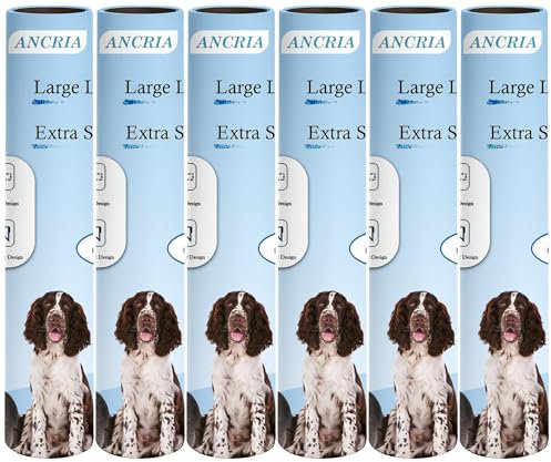 ANCRIA Large Lint Rollers Pet Hair Extra Sticky Refills 9.45 inches Wider - 360 Sheets Large Cat Dog Hair Remover (6 Refills / 360 Sheets)