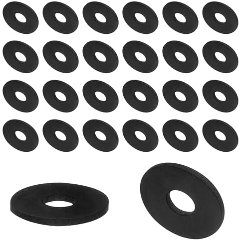 QUARKZMAN 30Stk Gummi Unterlegscheiben Gummi Abstandshalter 25mm AD 8,4mm ID 2mm Höhe Runde Gummispacer Distanzhülsen Gummibuchse Ösen Dicke Gummischeiben für Haus Auto Zubehör Schwarz