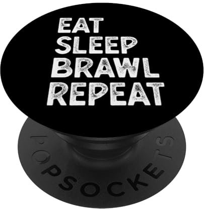 Eat Sleep Brawl Repeat Stars Lustiges Videospiel PopSockets mit austauschbarem PopGrip