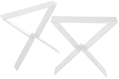modernLOFTart Tischkufen X2 Weiß 80x10 mm - Tischbeine Metall aus Flachstahl Sandgestrahlt und Pulverbeschichtet - Tischgestell Breite 40cm, Höhe 72cm - Industrial Loft