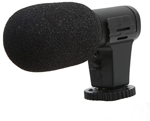 Annadue Microfono, Materiale ABS, Spugna Antivento per Ridurre il Rumore, Vite da 1/4 di Pollice, Plug and Play, per Videoconferenze Dal Vivo, Vlog, Telefono Cellulare, Fotocamera