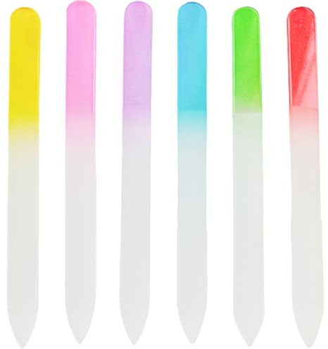 6 Pcs Glass Nail File, Nail Files for Natural Nails, Double Sided Glass File Professional Salon Manicure Pedicure Tool for Women Men