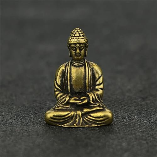 FOSANGPUSHI Messing-Statuen für Heimdekoration, reines Kupfer, Buddha-Statue, Ornamente, kleine Skulpturen, Heimdekoration, Schreibtischdekorationen, Auto, Messing, Glücks-Feng-Shui-Figuren, 3 x 2,2