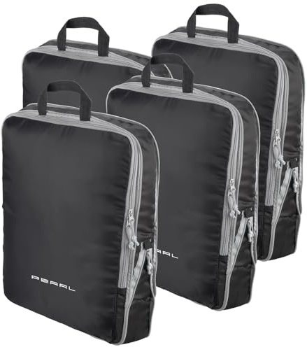 PEARL Packtaschen für Koffer: 4er-Set Kompressions-Packtasche für Handgepäck, Größe XL, 45x37x8 cm (Kompressionstasche, Koffer Organizer Packtaschen, Umhängetasche)