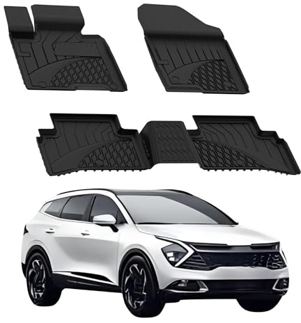Sahler Golvmattor bilmattor kompatibla med Kia Sportage 2021-2026 | 4,5D Premium TPE gummi halkskydd gummimattor vattentät bilmatta svart (inte kompatibel med Plug-IN hybrid-modell)