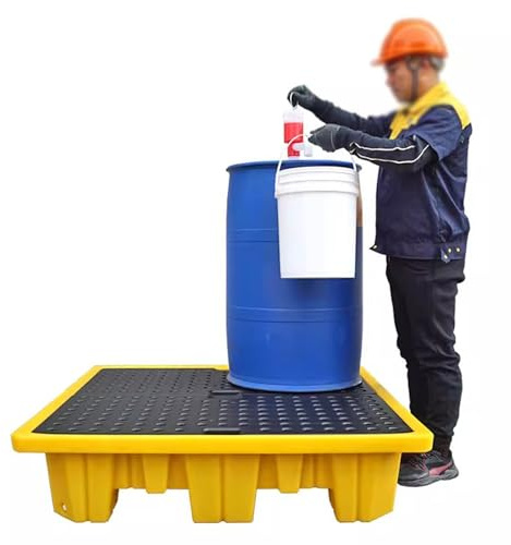 XPLKQXE Auffangwanne Ausgelaufene Fässer, Modulare Plattform, Auffangwanne Hoher Tragkraft, Stapelbare Auffangwanne Polyethylen Gitter, Auffangwanne Großem(120x60x10cm)