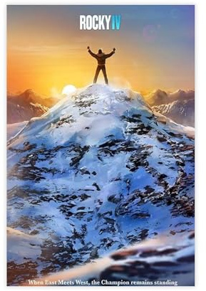 Rocky IV (1985) Filmposter auf Leinwand, Schlafzimmer, Dekoration, Landschaft, Büro, Raumdekoration, Geschenk, 30 x 45 cm