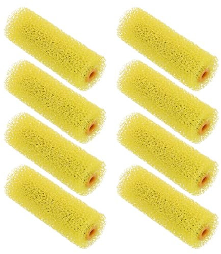 sourcing map Paint Roller Cover 4 Inch Medium Texture Sponge Brush for Household Wall Painting Treatment 8Pcs
