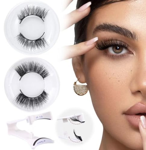 JAWUZ 2 Paia Ciglia Magnetiche Con scatola,Non Richiede Colla Ciglia Finte Magnetiche,ciglia magnetiche con applicatore