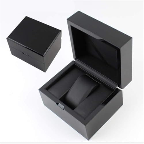 Caja De Reloj Lacado Piano Negro Lacado 1 Caja De Reloj Caja De Almacenamiento De Reloj Caja De Regalo para Hombre Y Mujer, Noir, 14x11x9cm