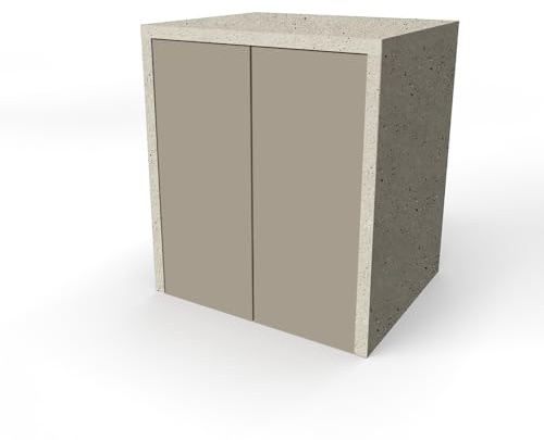 Mobile per lavatrice in legno, 79 x 91 cm, con 2 ante (tortora/pietra), elegante soluzione per lavanderia, design durevole, salvaspazio