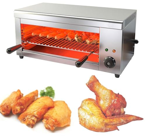 Commercial Electric Cheese Melter Grill & Salamander Broiler, 2000W High Power, Stainless Steel Design for Beef & Chicken, Perfect for Home & Professional Kitchens