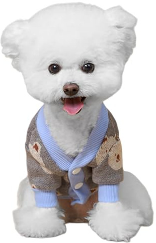 Hundepullover Kleine Hunde, Warmer Gestrickt Hundepullover Winter Hunde Pullover Katzenpullover, Strickpullover Hundepulli Hundebekleidung für Kleine Hunde Katzen (Blau, XS)