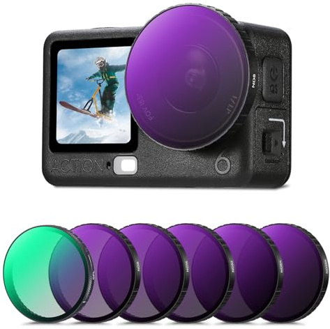 K&F CONCEPT Clip-On CPL ND8 ND16 ND32 ND64 ND256 Filter für Osmo Action 6 | Aufsteckbare Graufilter, Polarisationsfilter Mehrfach Beschichtetes HD-Optikglas, Action-Kamera-Zubehör, FD141