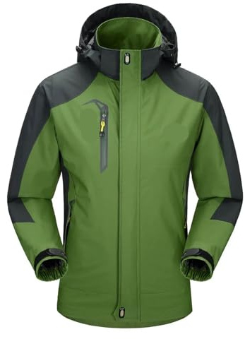 WAJJWI Män höstjacka utomhus sport vandringsrockar camping huva vindtät vattentålig regnfiske resor för vår, höst (färg: 1,4XL)