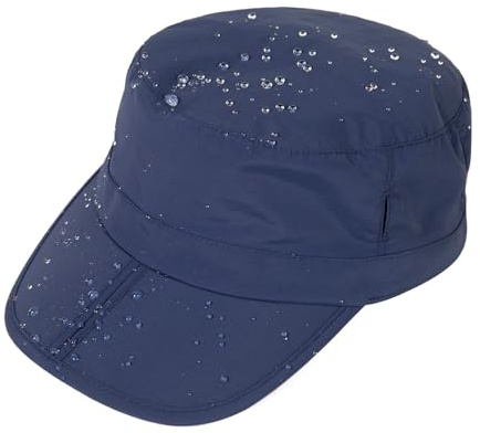 TOP-EX Men's Waterproof Army Hat - Foldable Brim Cadet Military Cap for Golf, Running, Outdoor, Dad Baseball Cap (US, Alpha, Medium, Large, 96569_Navy)
