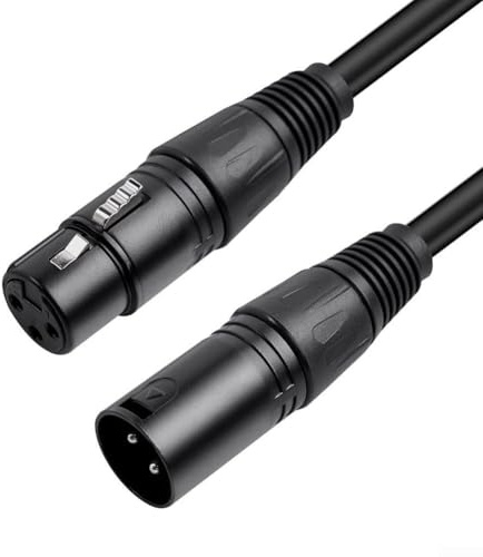 XLR-Mikrofonkabel, 30 cm/1 m/5 m, doppelt geschirmtes, symmetrisches Audiokabel mit vergoldeten Kontakten für Mixer, Bühnenlichter und professionelle Audio-Ausrüstung (500 cm)