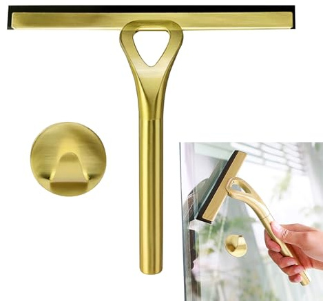Limpiaparabrisas de ducha,Limpiaparabrisas multiusos de acero inoxidable,Limpiaparabrisas portátil - para la limpieza de azulejos Limpiacristales multiusos con suppor