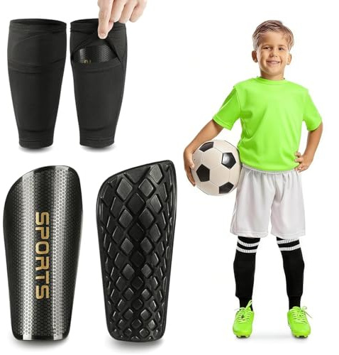 Benskydd fotboll barn män, strumpor med halkfria muddar, Shin Guards fotboll för pojkar, vuxna, Shin Pads skenbensskydd