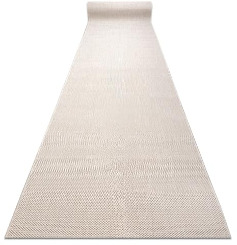 rugsx Teppichläufer SION Sisal Optik, flachgewebter Läufer, strapazierfähig & pflegeleicht, Indoor Outdoor, Küche Flur Balkon Terrasse, Creme 80x400 cm