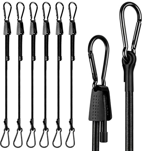 6 gomas ajustables con mosquetón, 30 cm