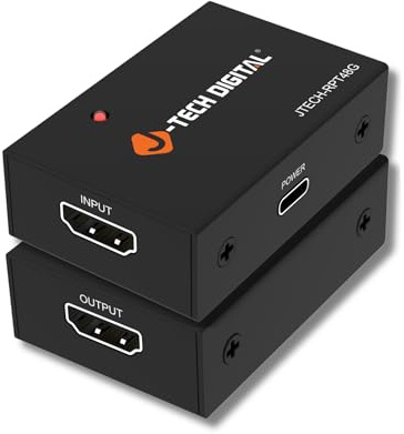 J-Tech Digital 8K HDMI 2.1 Repeater, 48Gbps HDMI Signal Booster Extender, 8K@60Hz (49ft) 4K@60Hz (66ft), HDR10, HDCP, DSC, 7.1 Audio, USB-C Powered for PS5, Xbox, PC, Blu-ray [JTECH-RPT48G]