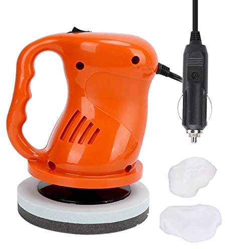 Macchina per lucidatura e ceratura ad alta per auto, buffer automatico da 12 V 40 W con doppio pad, lucidatrice portatile senza fili per uso domestico e all’aperto, include (B arancione)