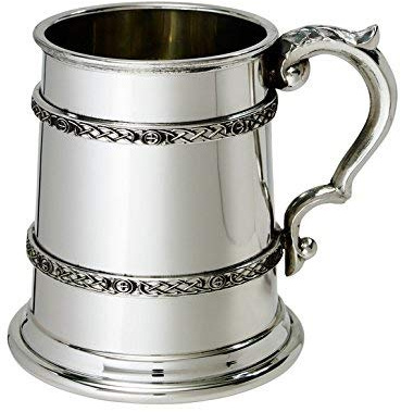 Wentworth Pewter Bierkrug aus Zinn, keltisches Band, Halbes Pint