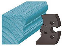 Diamwood Platinum - Jeu de 2 contre-fers profilés Ht. 48 x 5,3 mm mouchette de corniche A241 pour porte-outils de toupie - Diamwood Platinum