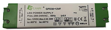 ONLI LED Trafo 30W 12V Konstantspannung IP20 Transformator AC 220V auf DC 12V Kompatibel mit LED Streifen